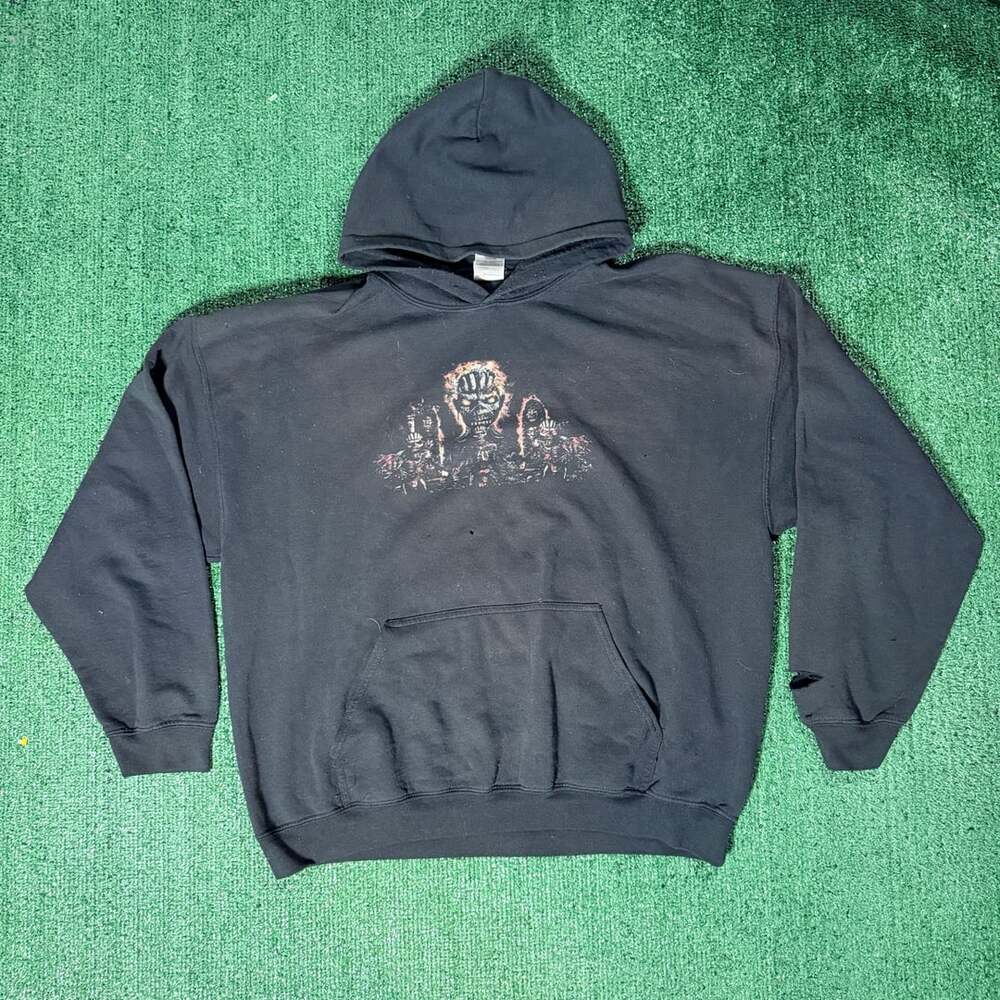 Gildan Heavy Blend Black Zombie Graphic Distressed Hoodie Size XL
